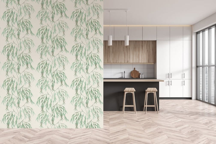  - Arthouse Willow Tree White and Green Wallpaper - 925503 - Decor Warehouse