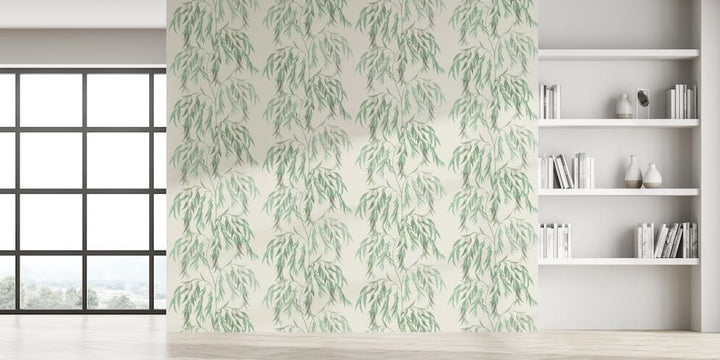  - Arthouse Willow Tree White and Green Wallpaper - 925503 - Decor Warehouse