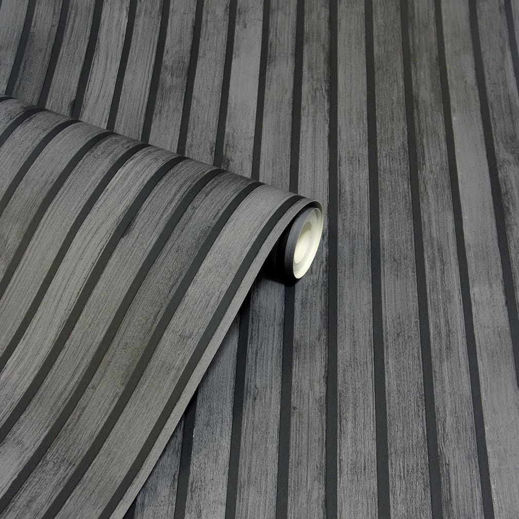 923801 - Arthouse - Arthouse Wood Slats Charcoal Grey Wallpaper - Decor Warehouse