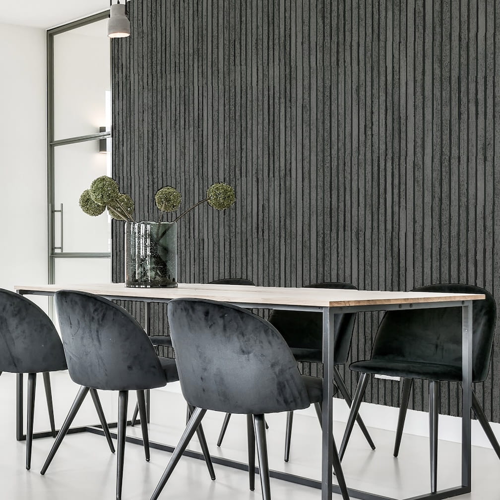 923801 - Arthouse - Arthouse Wood Slats Charcoal Grey Wallpaper - Decor Warehouse