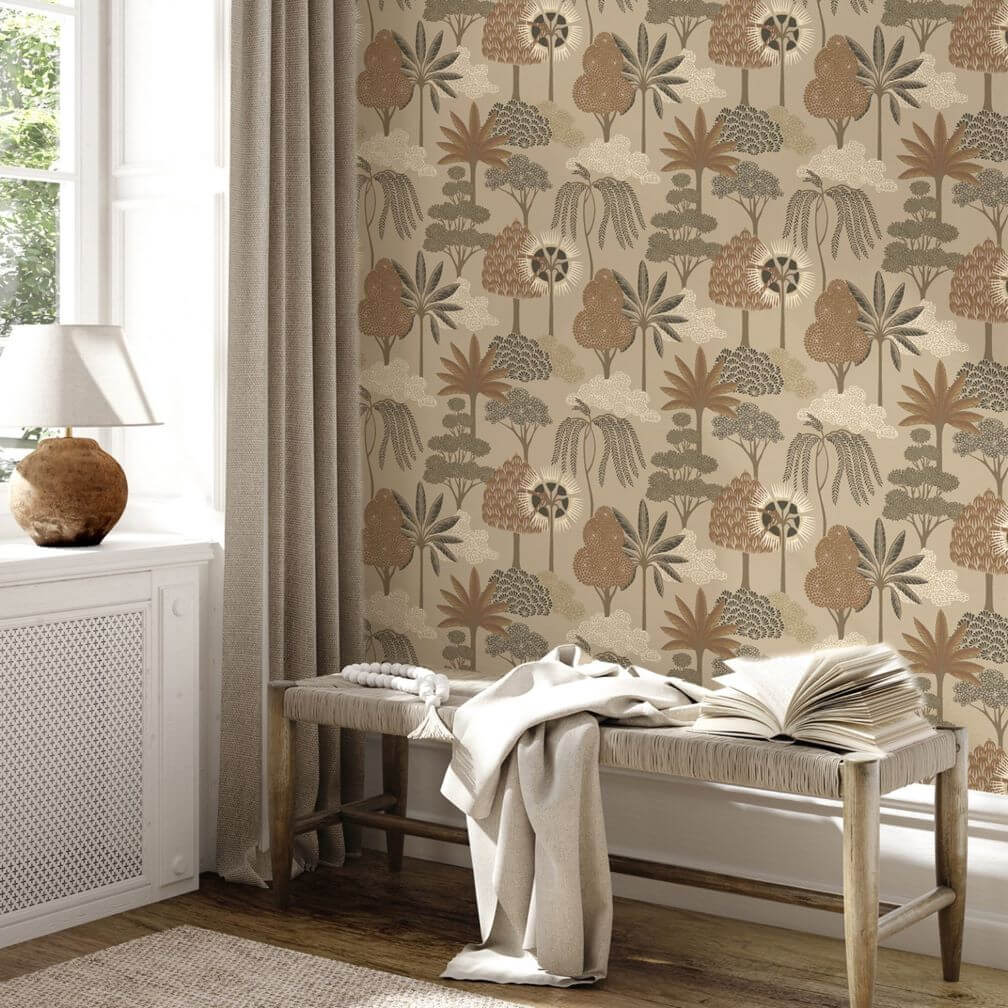 Belgravia Akiko Floral Beige Wallpaper - 2332