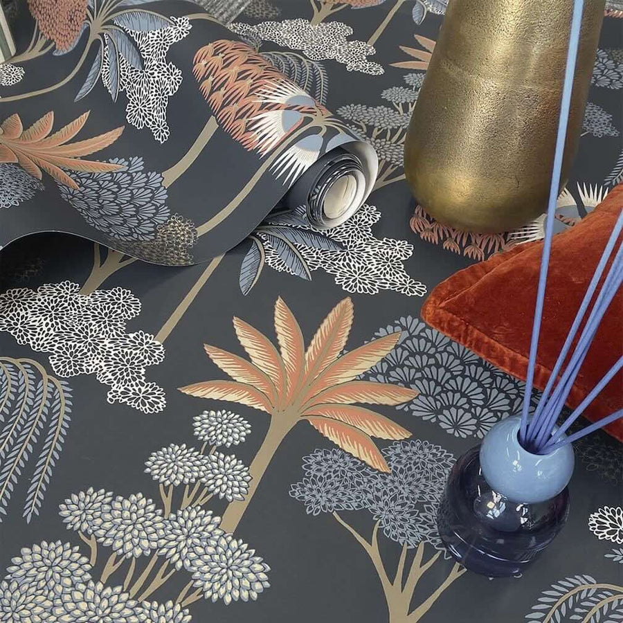 Belgravia Akiko Floral Blue Wallpaper - 2330