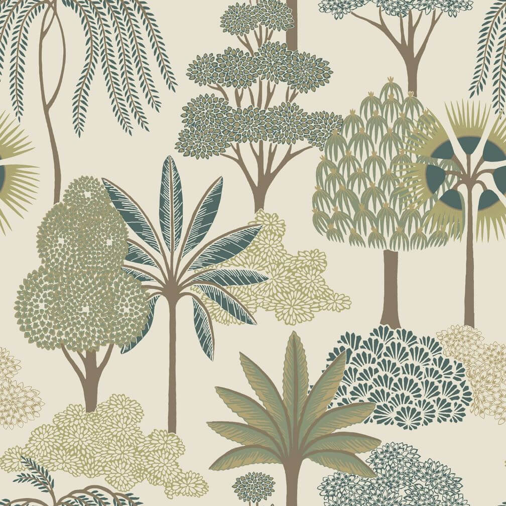 Belgravia Akiko Floral Green Wallpaper - 2331