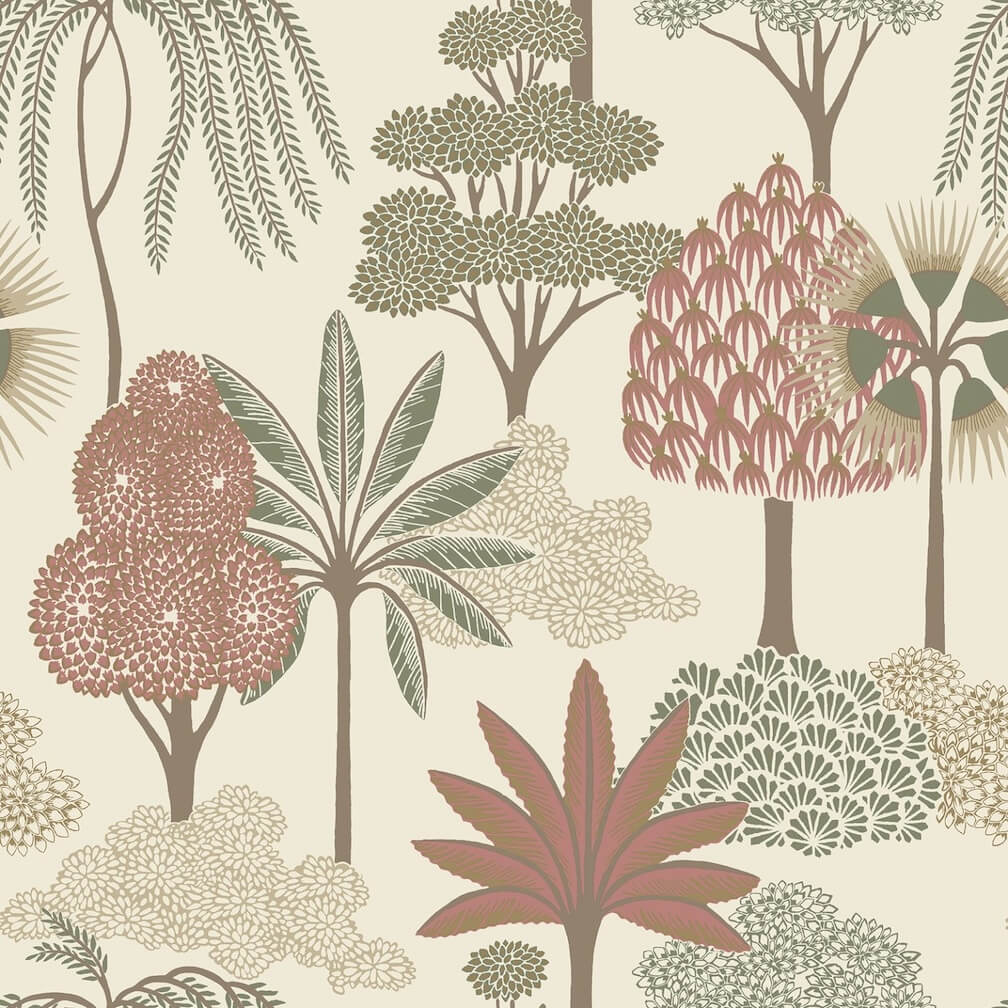 Belgravia Akiko Floral Pink / Green Wallpaper - 2333