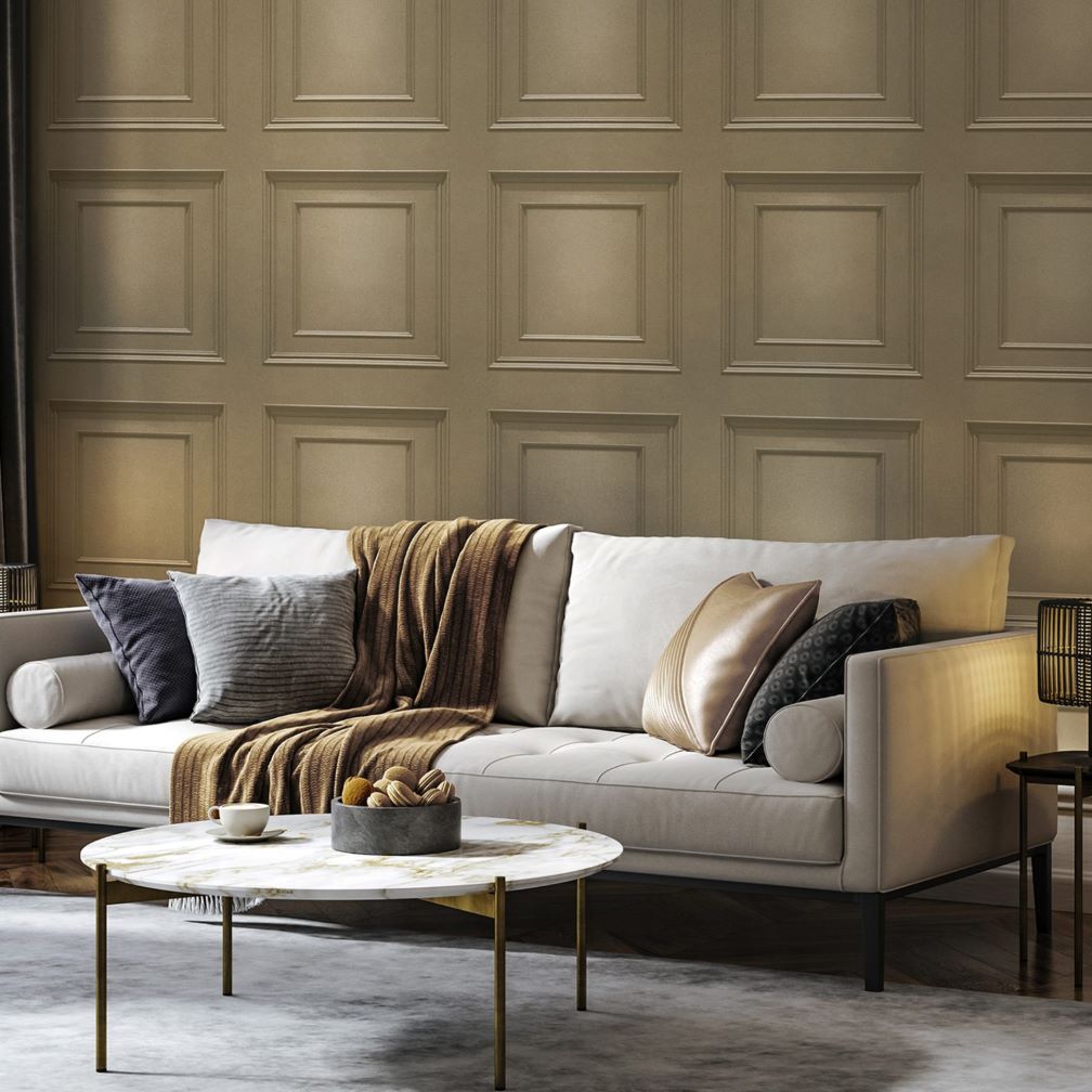 Belgravia Amara Panel Champagne Wallpaper - 7401