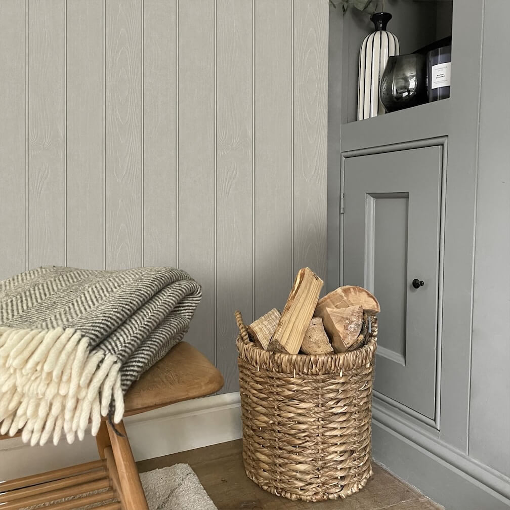 Belgravia Beaded Wood Grey Wallpaper - 5913