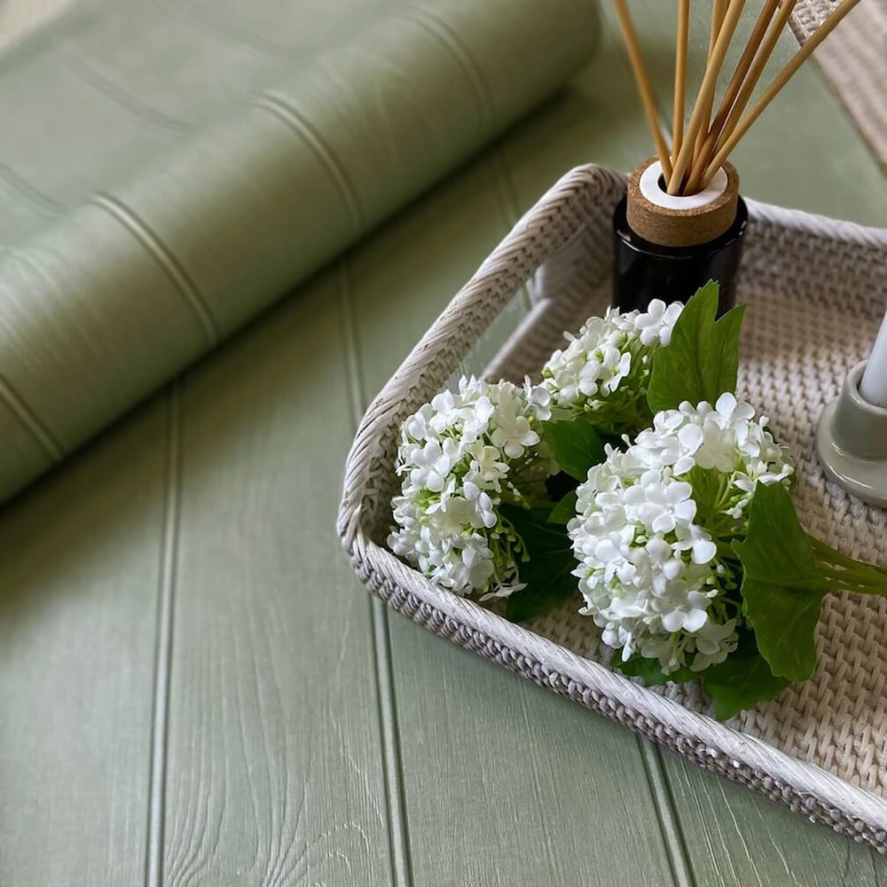 Belgravia Beaded Wood Sage Wallpaper - 5910