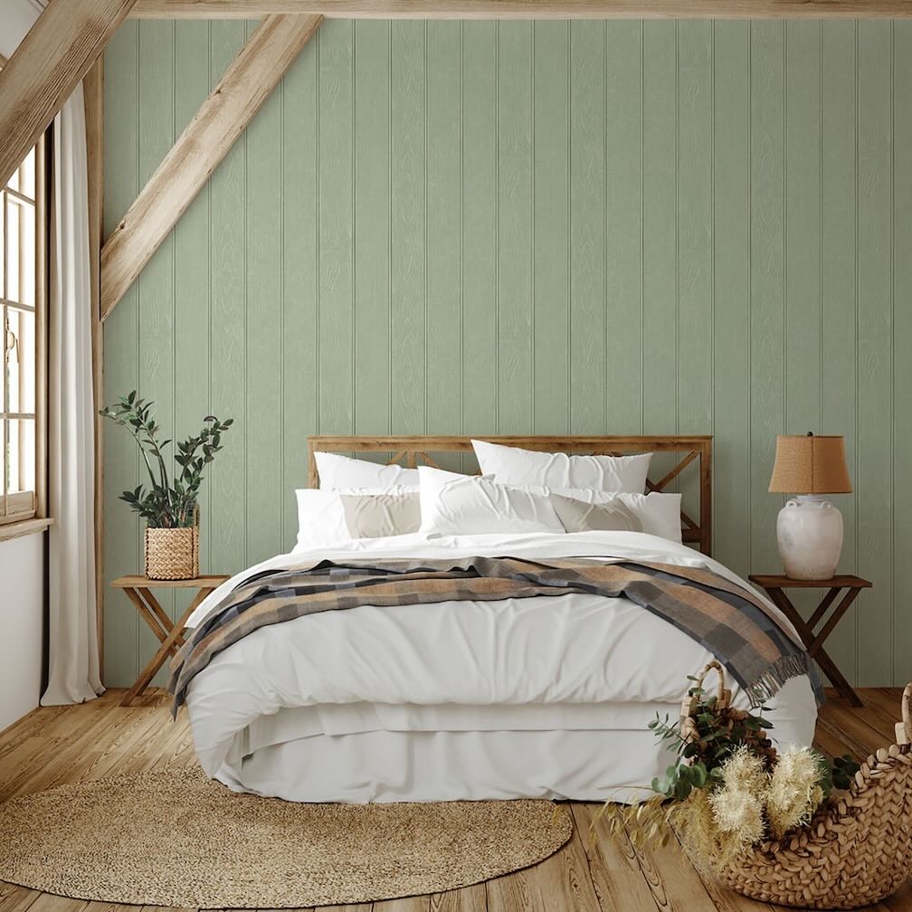 Belgravia Beaded Wood Sage Wallpaper - 5910