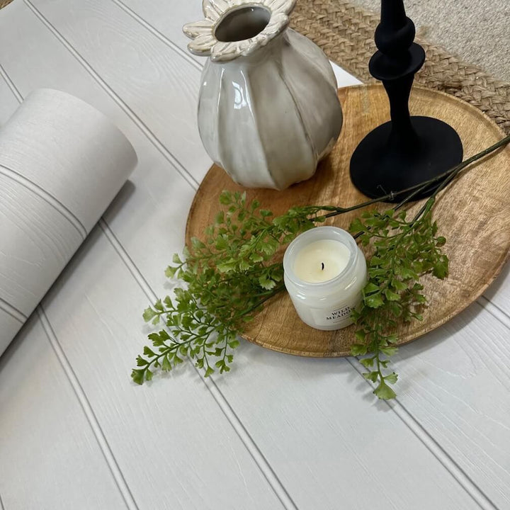Belgravia Beaded Wood White Wallpaper - 5912