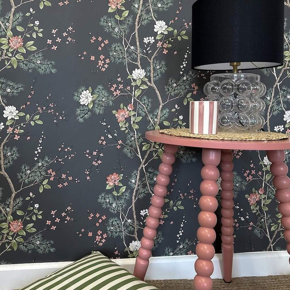Belgravia Bridget Floral Charcoal Wallpaper - 751