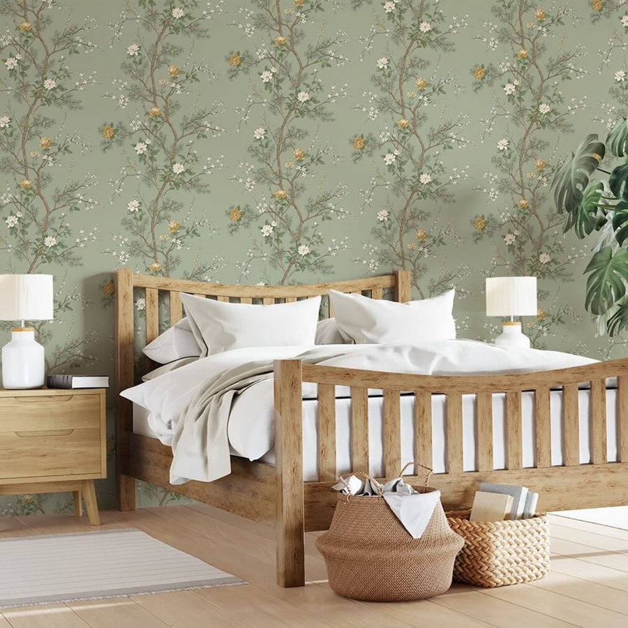 Belgravia Bridget Floral Sage Wallpaper - 752