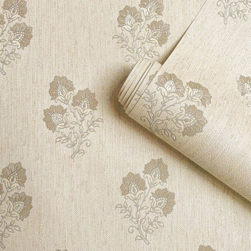 Belgravia Carlotta Beige Floral Motif Wallpaper - 9029