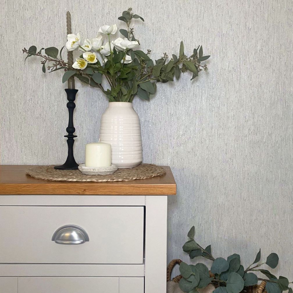 Belgravia Carlotta Silver Textured Wallpaper - 9034