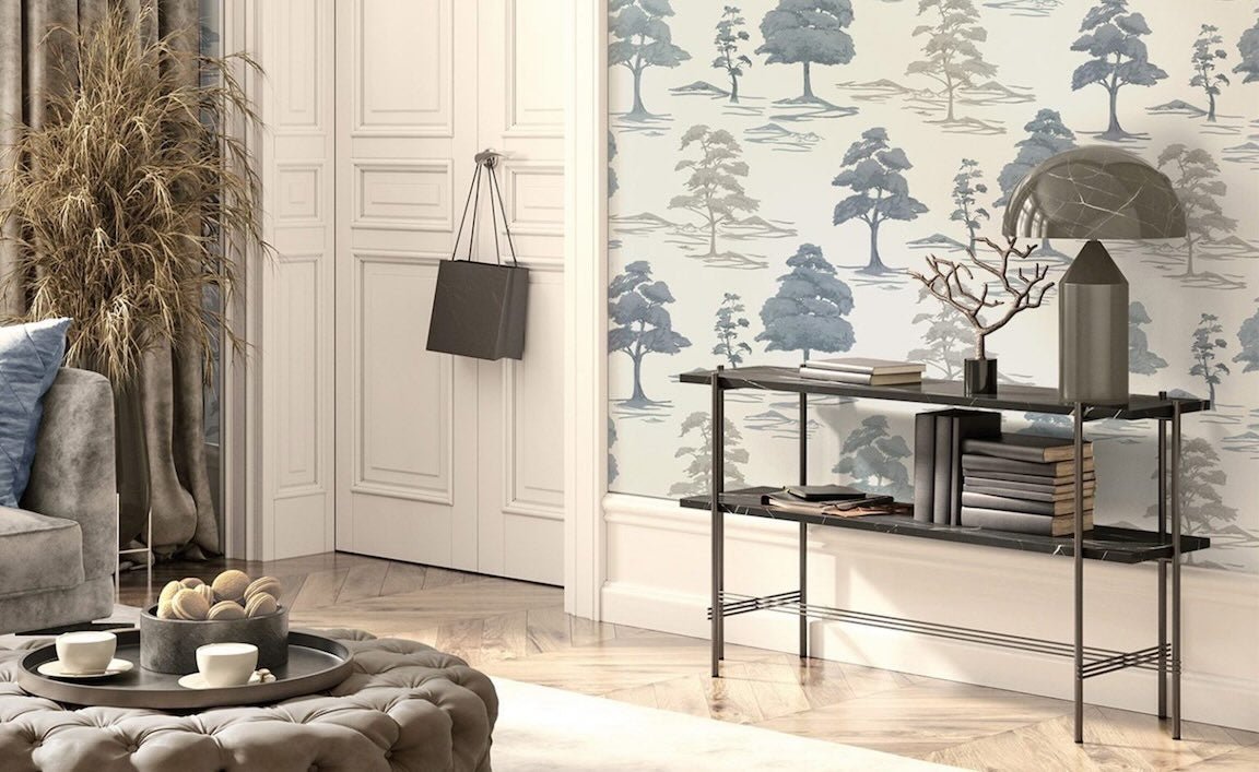 Belgravia Carlotta Tree Blue Wallpaper - 9036