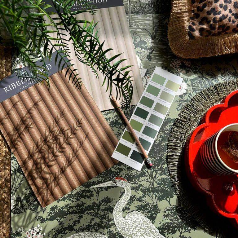 Belgravia Izumi Crane Green Wallpaper - 743