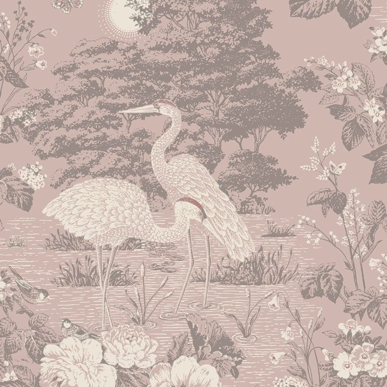 Belgravia Izumi Crane Pink Wallpaper - 741