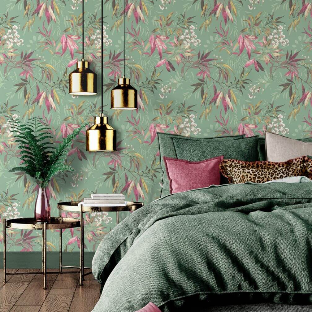Belgravia Kanata Pink Sage Wallpaper - 2341