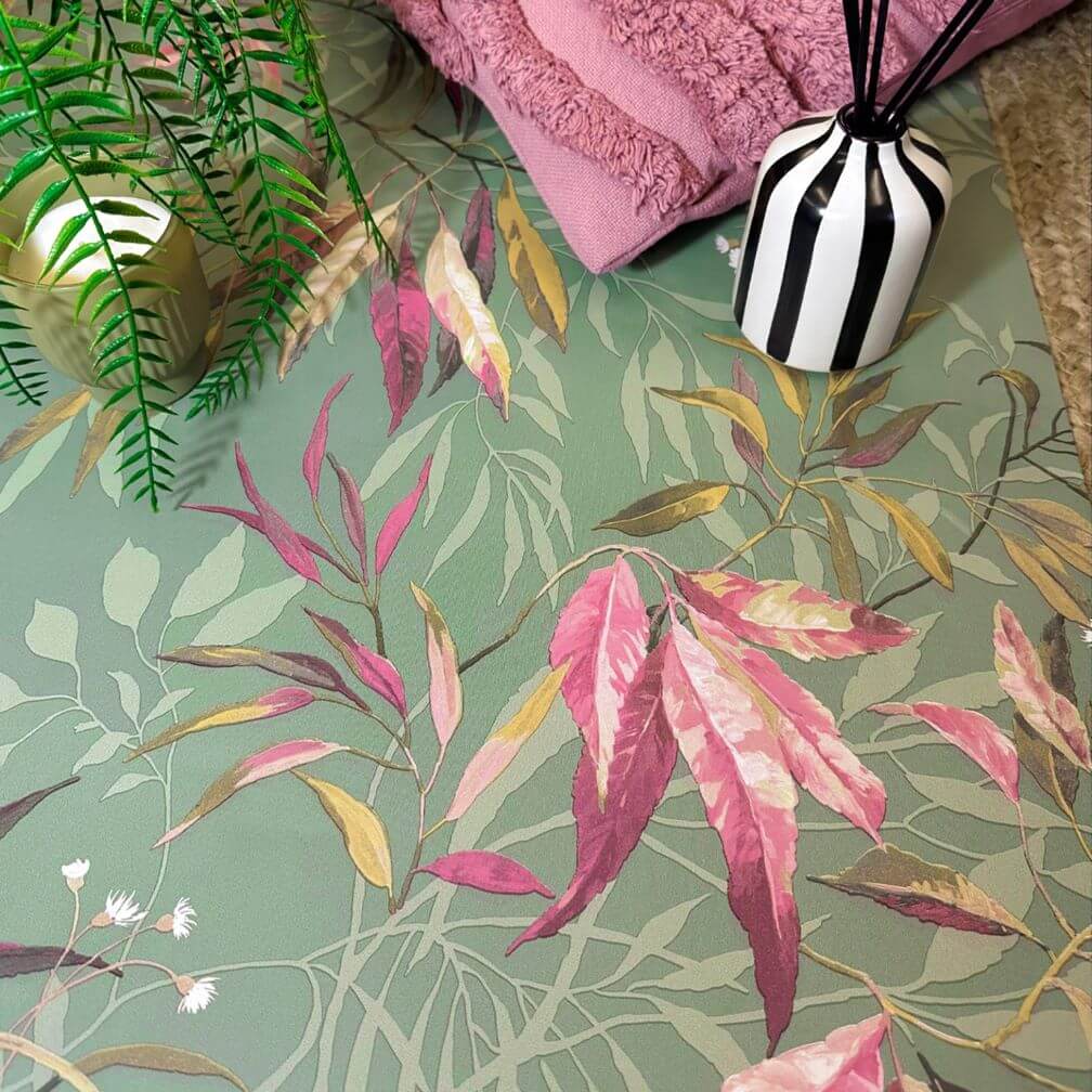 Belgravia Kanata Pink Sage Wallpaper - 2341