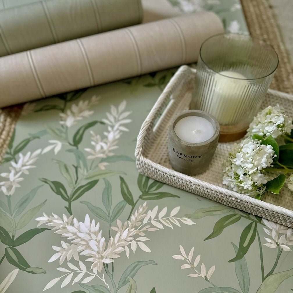 Belgravia Olivia Floral Sage Green Wallpaper - 5907
