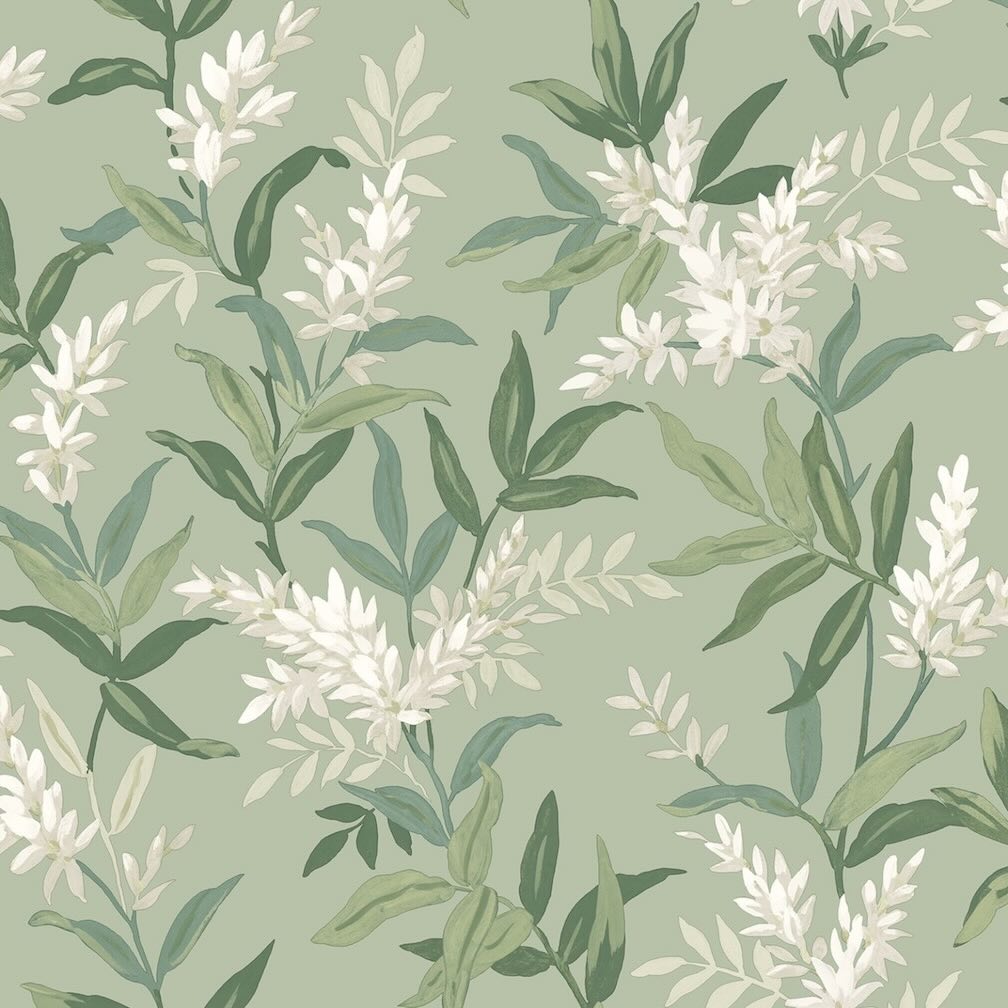 Belgravia Olivia Floral Sage Green Wallpaper - 5907