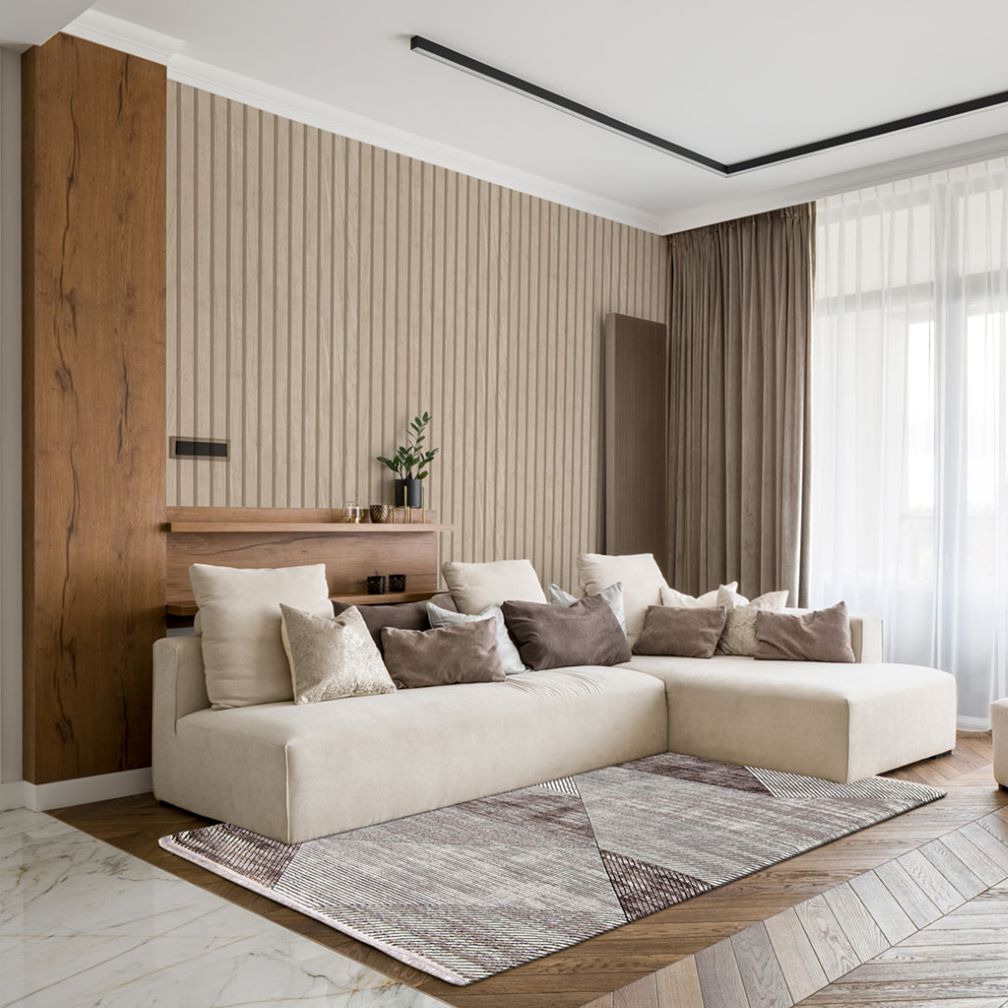 Belgravia Panacea Wood Slats Beige Wallpaper - 1162