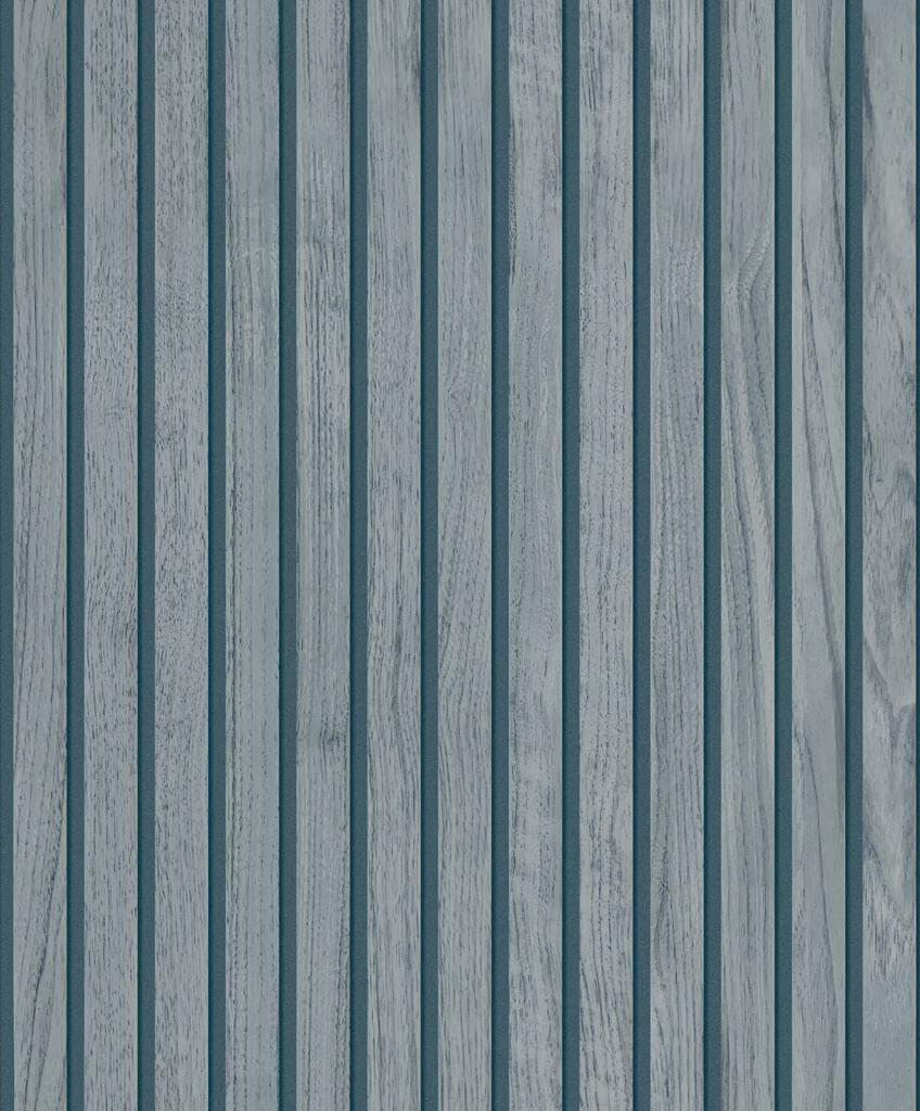 Belgravia Panacea Blue Wood Slat Wallpaper