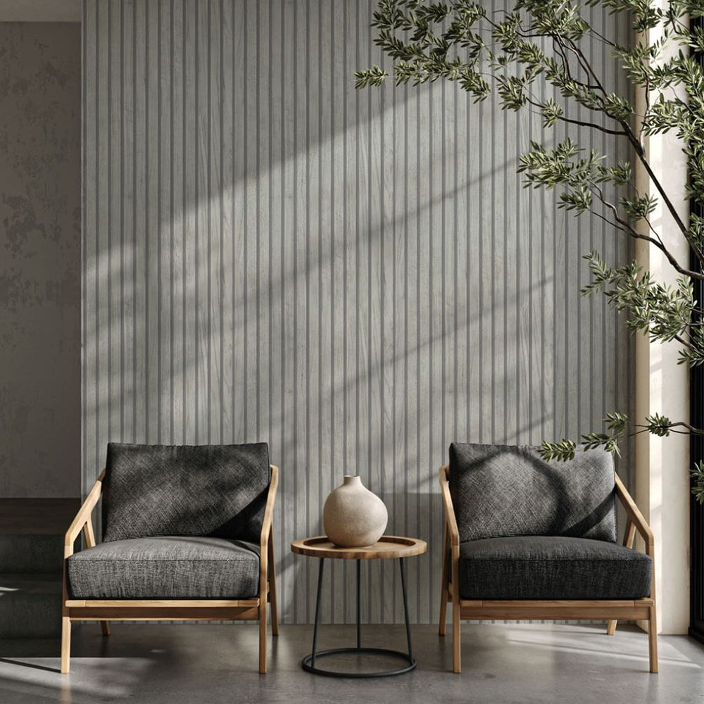 Belgravia Panacea Wood Slats Grey Wallpaper - 1161