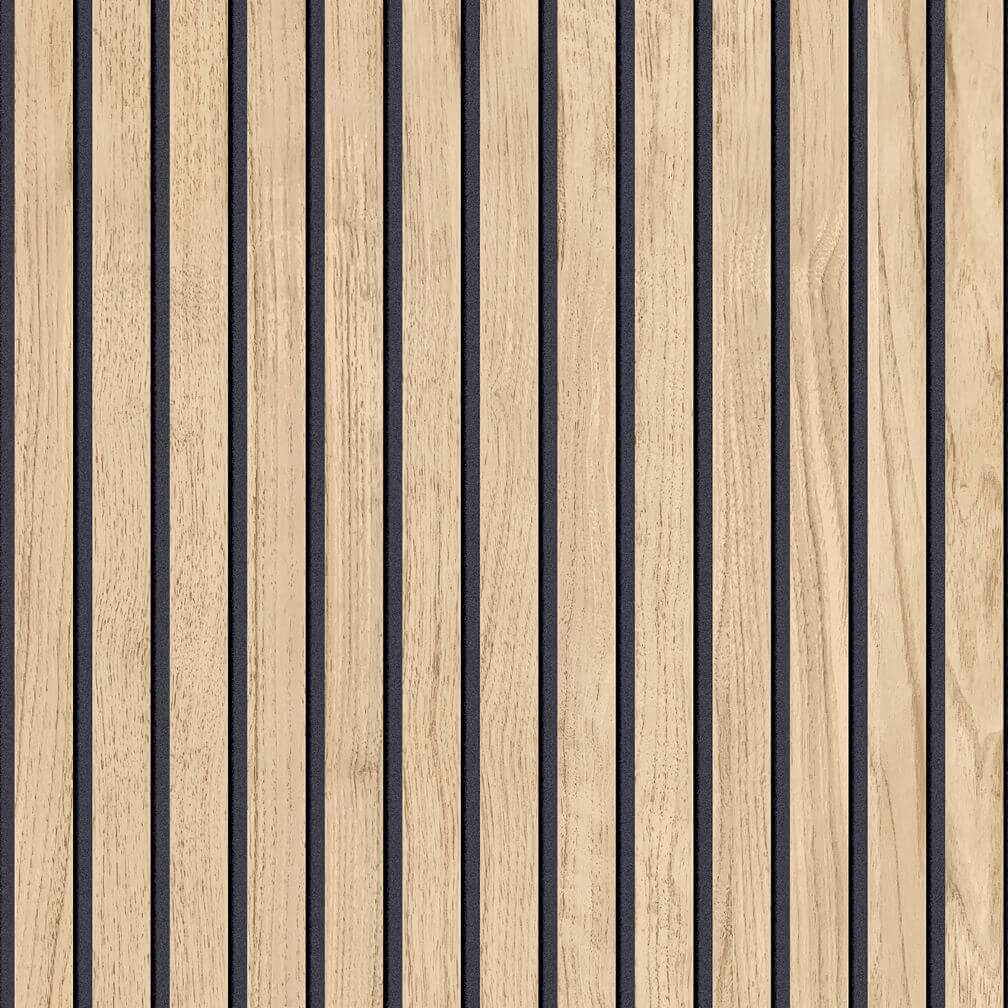 Belgravia Panacea Light Oak Wood Slat Wallpaper