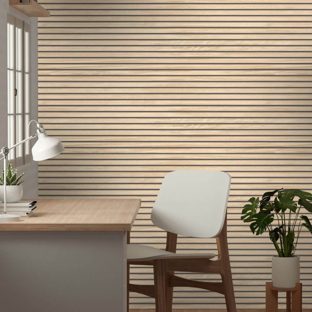 Belgravia Panacea Wood Slats Light Oak Wallpaper - 1158