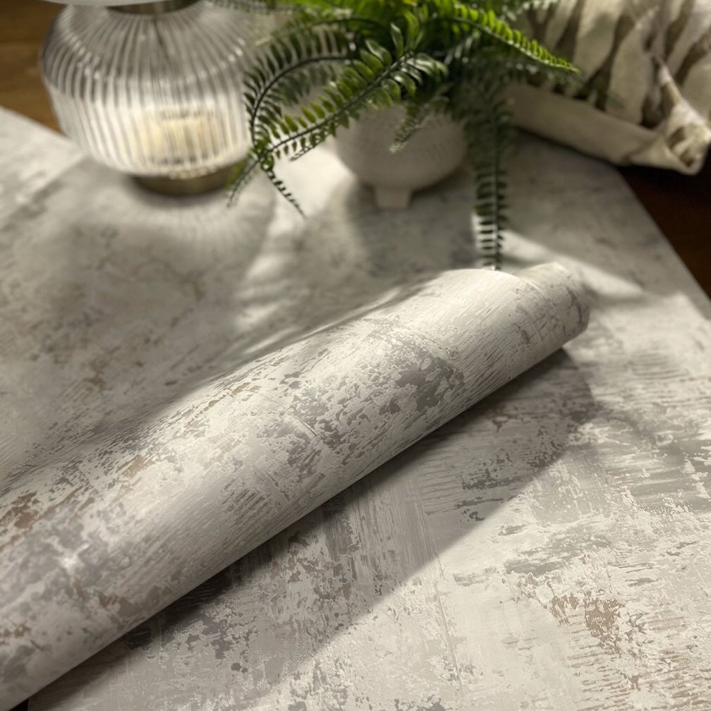 Belgravia Plaster Texture Cream & Grey Wallpaper - 2315