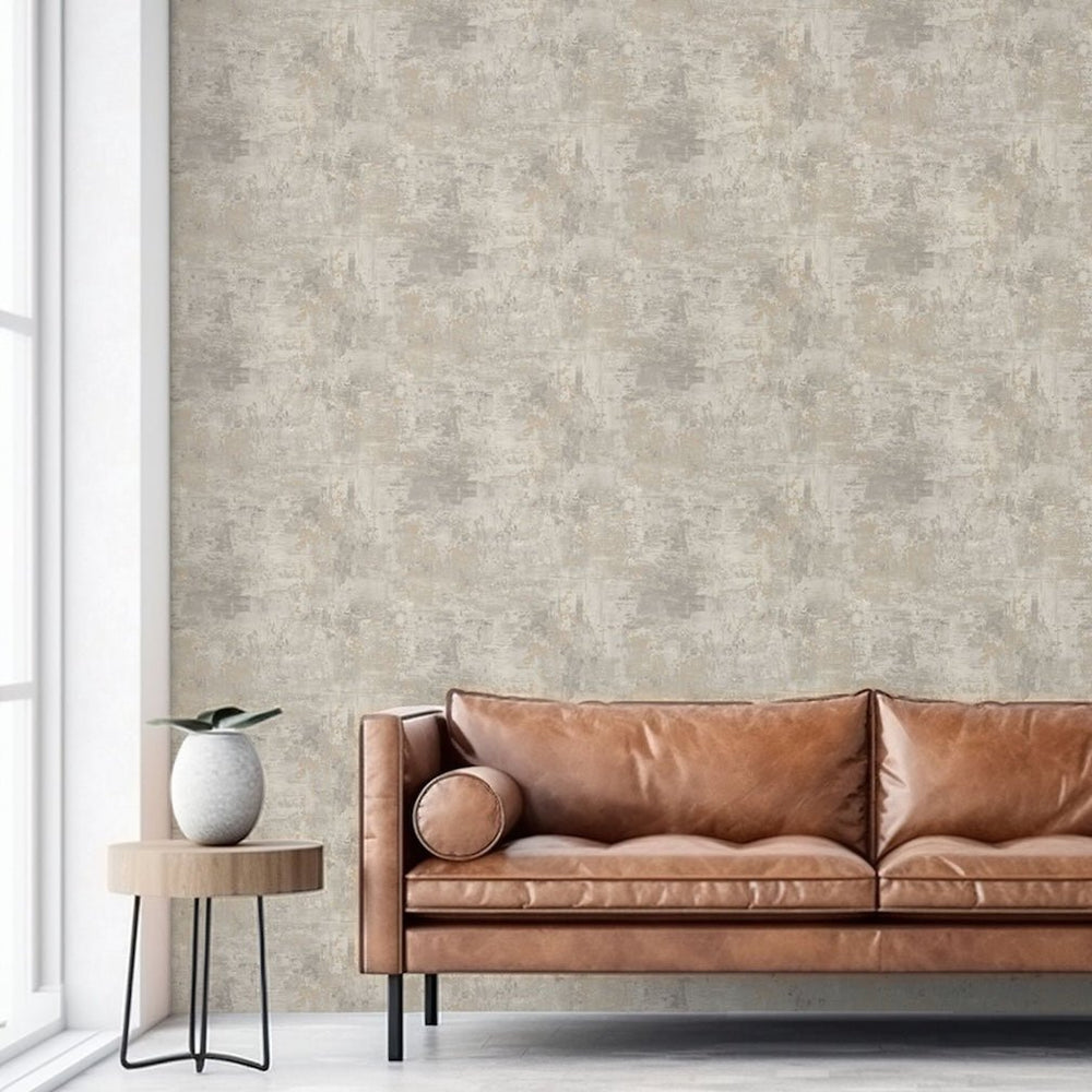 Belgravia Plaster Texture Cream & Grey Wallpaper - 2315
