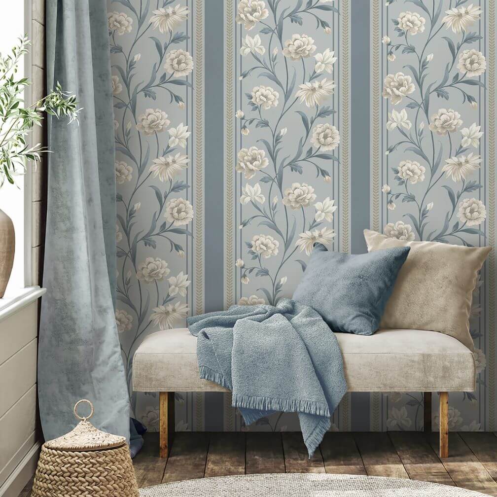 Belgravia Raya Blue Wallpaper - 758