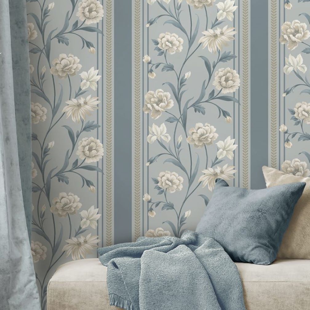 Belgravia Raya Blue Wallpaper - 758