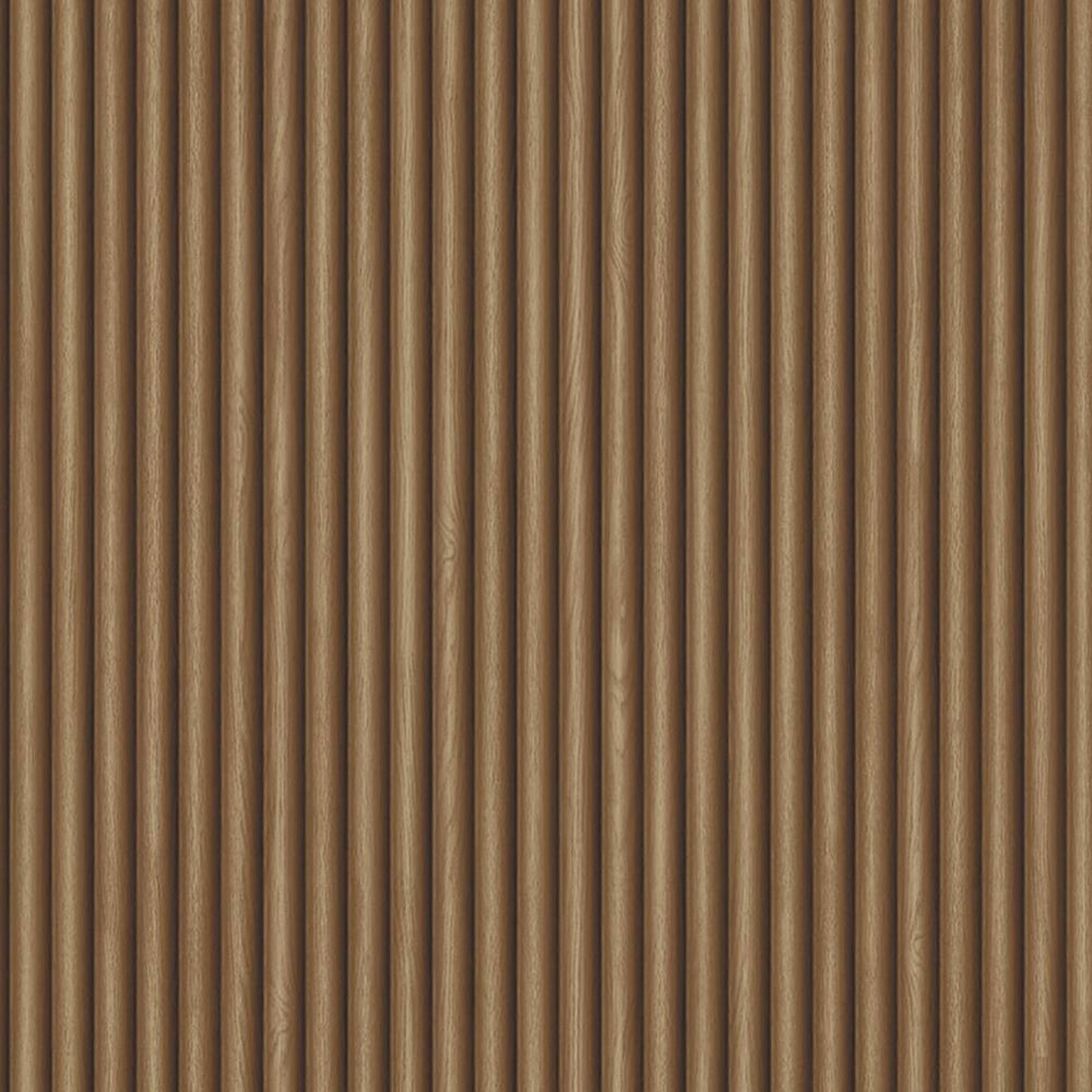 Belgravia Ribbed Wood Walnut Wallpaper - 2323