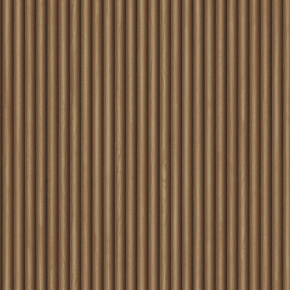 Belgravia Ribbed Wood Walnut Wallpaper - 2323