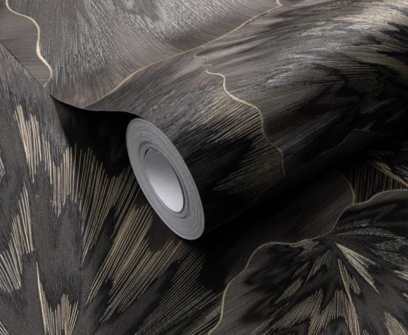 Bliss Floral Black & Gold Wallpaper by Erismann - 10402 - 15