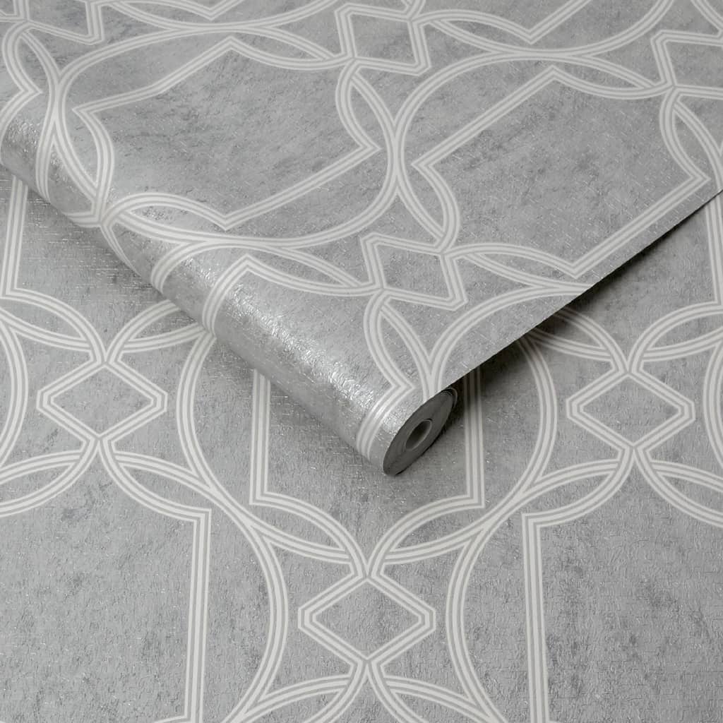 - Boutique Deco Geo Soft Grey Wallpaper - 106683 - Decor Warehouse