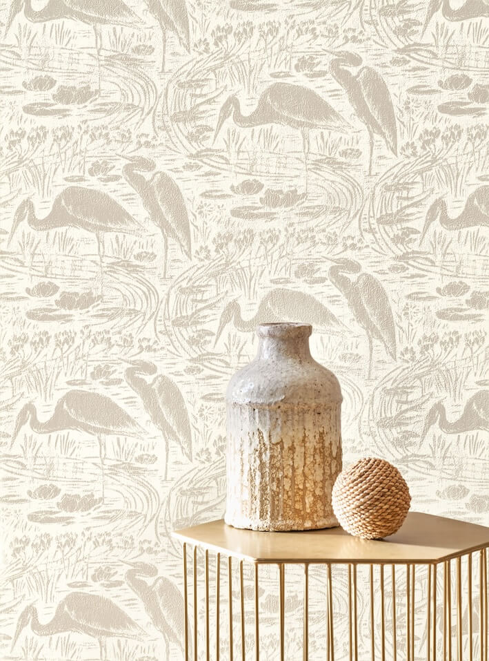 - Casadeco Babylone Euphrate Naturel Wallpaper - BBLN89731101 - Decor Warehouse