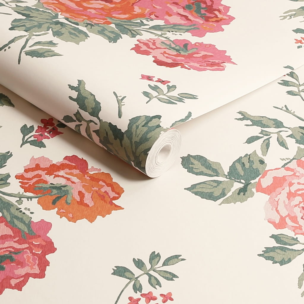 - Cath Kidston Archive Rose Pink Blooms Wallpaper - 125494 - Decor Warehouse