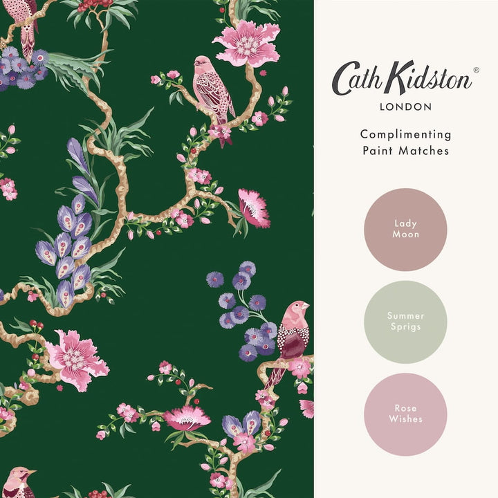  - Cath Kidston Birds & Berries Emerald Wallpaper - 131428 - Decor Warehouse