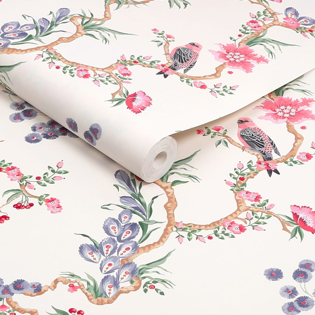 131429 - Cath Kidston Wallpaper - Cath Kidston Birds & Berries Spring Wallpaper - Decor Warehouse