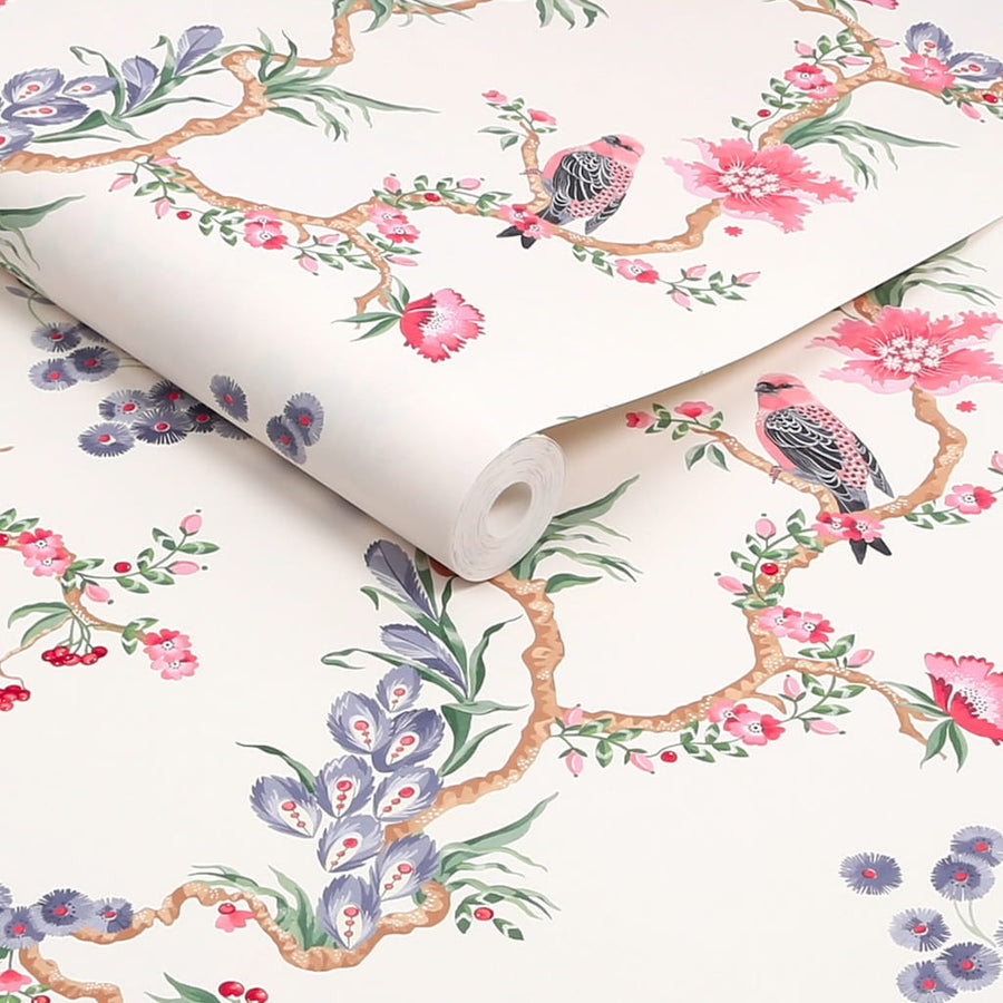 131429 - Cath Kidston Wallpaper - Cath Kidston Birds & Berries Spring Wallpaper - Decor Warehouse