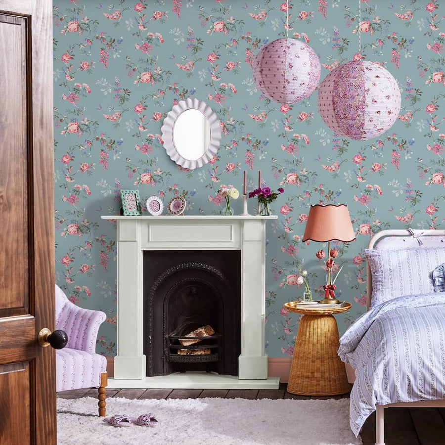  - Cath Kidston Birds & Roses Summer Wallpaper - 125504 - Decor Warehouse