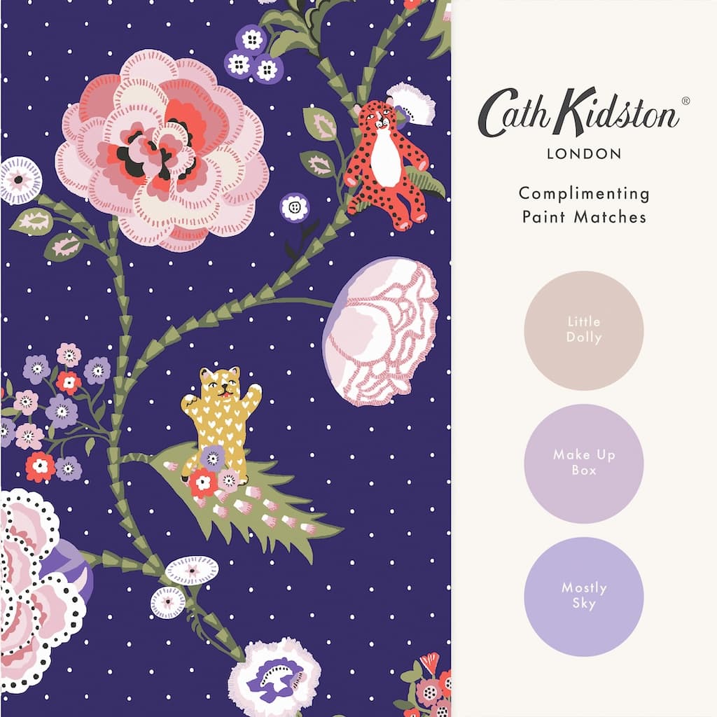 131434 - Cath Kidston Wallpaper - Cath Kidston Catnip Navy Wallpaper - Decor Warehouse