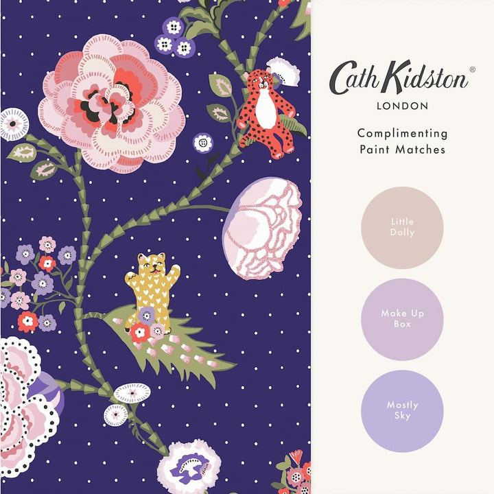 131434 - Cath Kidston Wallpaper - Cath Kidston Catnip Navy Wallpaper - Decor Warehouse