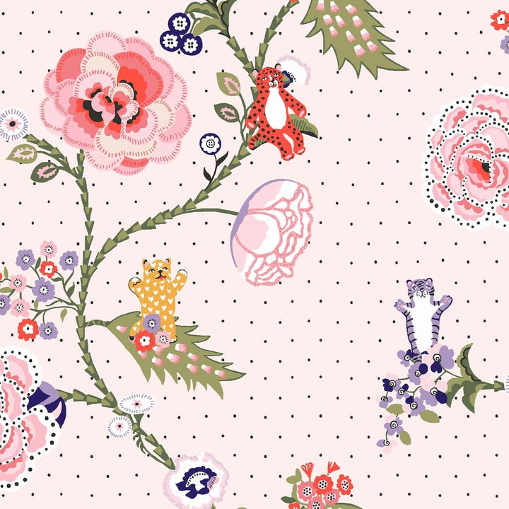 131432 - Cath Kidston Wallpaper - Cath Kidston Catnip Pink Wallpaper - Decor Warehouse