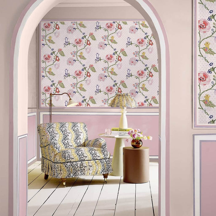 131432 - Cath Kidston Wallpaper - Cath Kidston Catnip Pink Wallpaper - Decor Warehouse