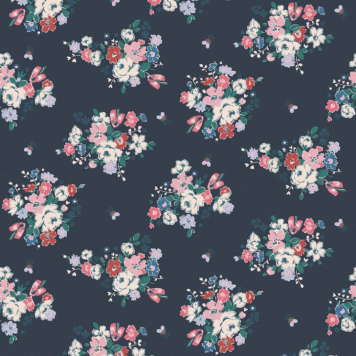  - Cath Kidston Clifton Floral Navy Wallpaper - 125510 - Decor Warehouse