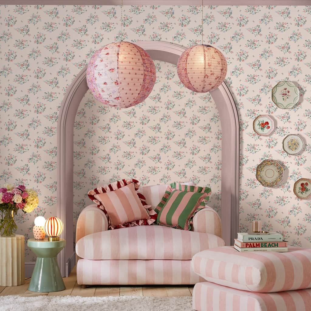 - Cath Kidston Clifton Floral Pink Wallpaper - 125508 - Decor Warehouse