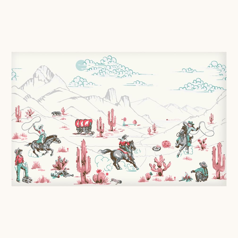 Cath Kidston Cowgirls Pink Wall Mural - 127727M